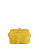 Ruffled Leather Clutch Bag