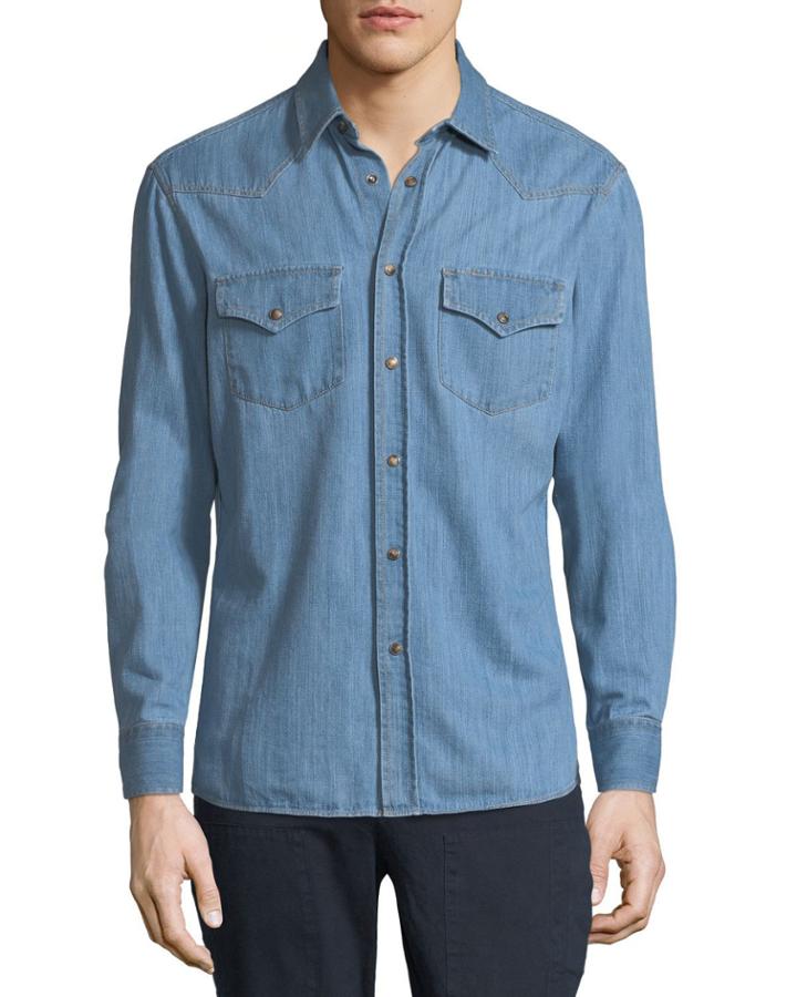Men's Western-style Button-down Denim