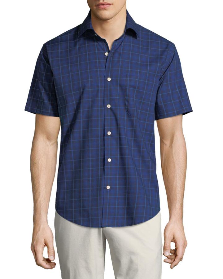 Men's Crown Ease Rhine Valley Tartan Short-sleeve