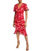 Promise Floral Pleated Ruffle Dress