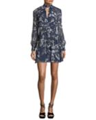 Evette Mock-neck Floral-print