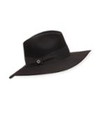 Kim Velvet Felt Floppy Hat, Black