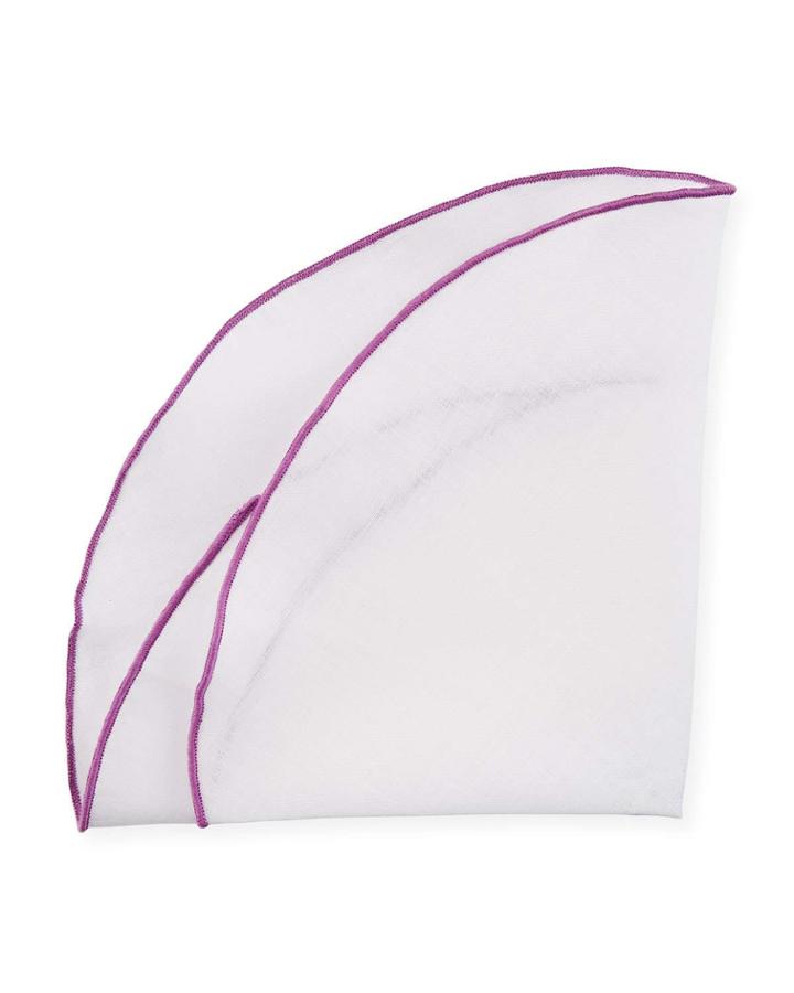 Contrast-edge Linen Pocket Circle, Purple