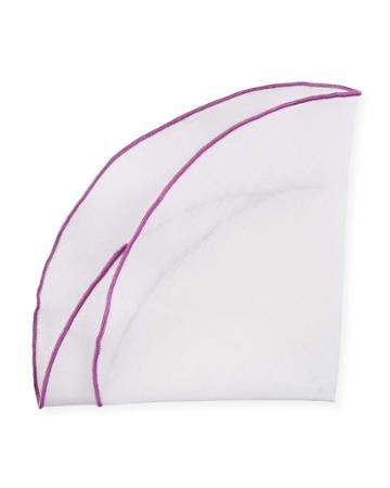 Contrast-edge Linen Pocket Circle, Purple