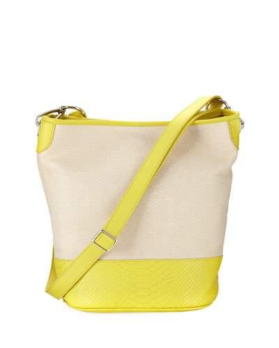Blaire Two-tone Bucket Bag, Yellow