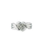 18k White Gold Braided Diamond Ring,