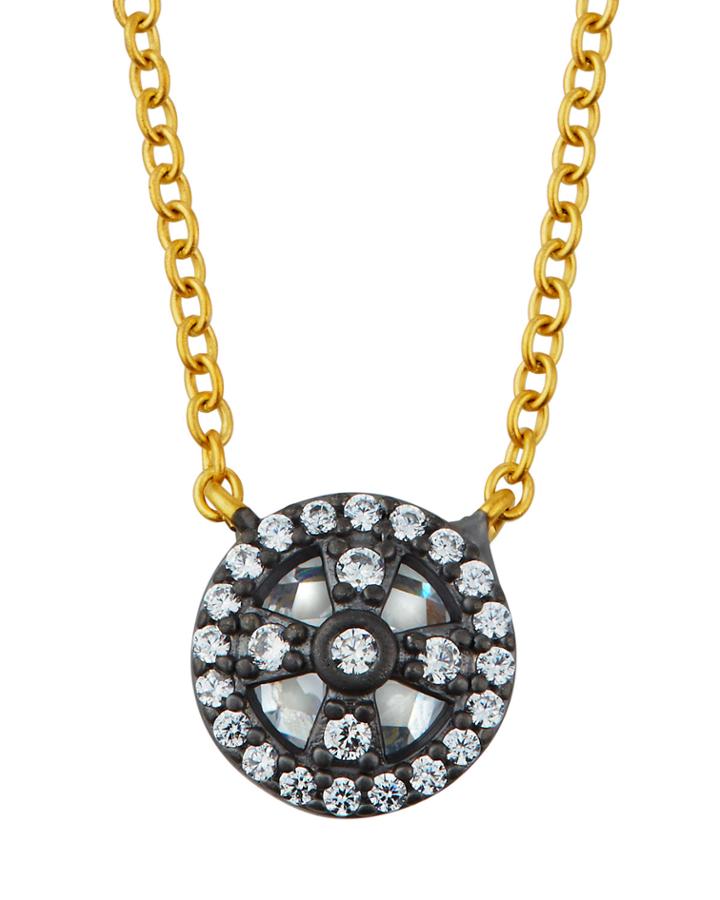 Tiny Clover Cage Pendant Necklace