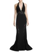 Plunging V-neck Mermaid Gown W/