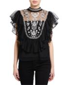 Embroidered Tulle Top