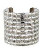 Wide Crystal Block Cuff Bracelet