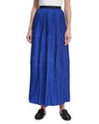 Tiered Pleated Silk Maxi