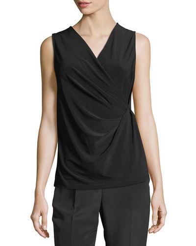Luxe Faux-wrap Jersey Tank