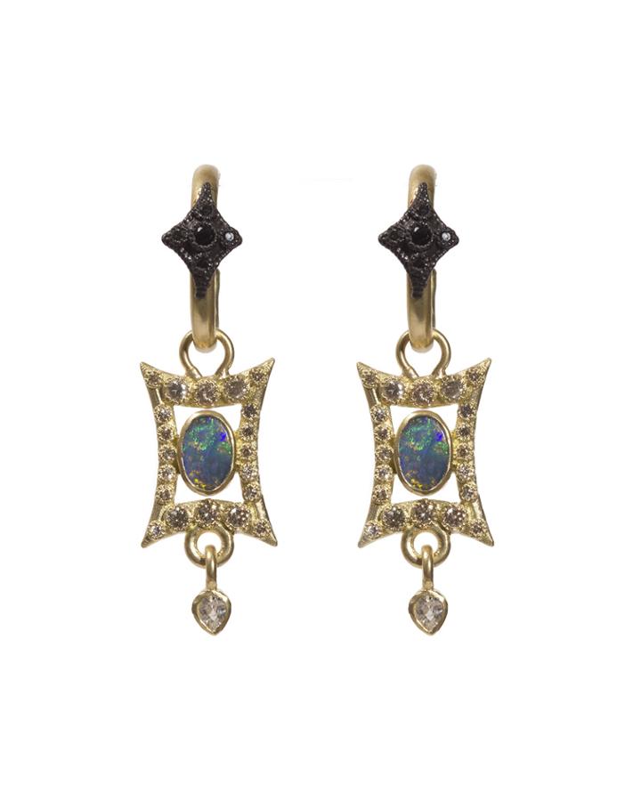 Armenta Old World Mixed Diamond, Opal & Sapphire Hoop Drop Earrings, Women's