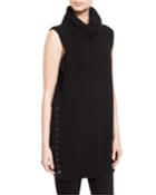 Cashmere-blend Lace-up Turtleneck Gilet