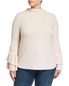 Plus Size Linda Pleated-cuff Cozy Top