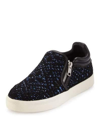 Intense Bis Sequined Skate Sneaker, Black/blue