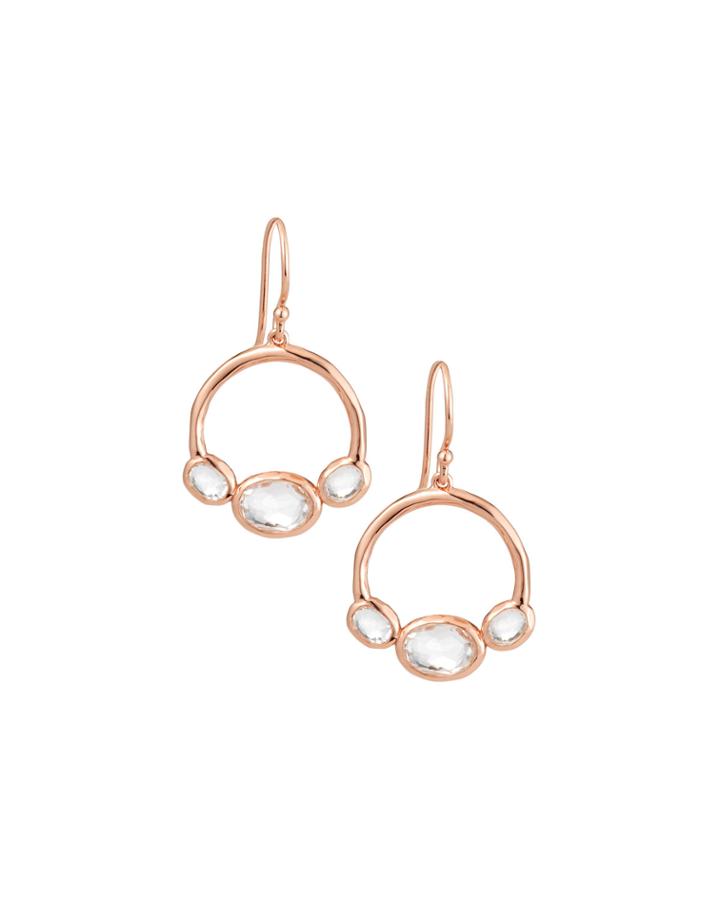 Rose Mini Door Knocker Earrings In Clear Quartz