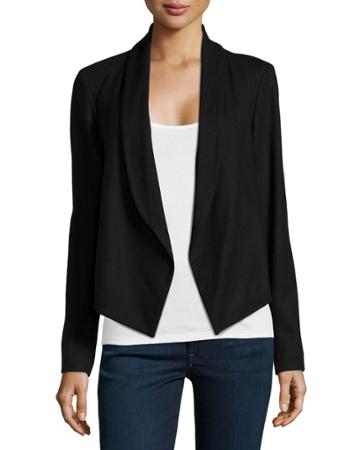 Theory Nove Open-front Cropped Blazer, Black -