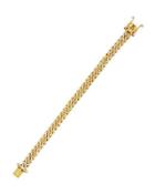 18k Diamond Curb-chain Bracelet,