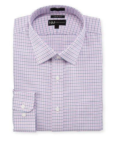 Trim-fit Non-iron Dobby Houndstooth Dress