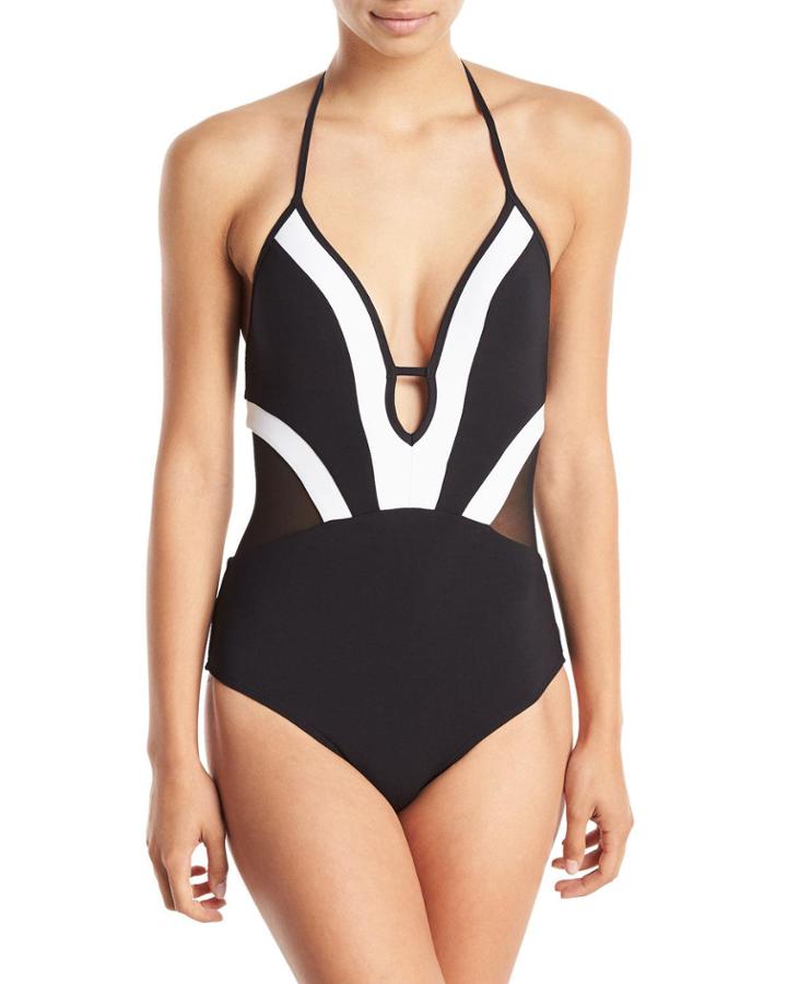 Classique Plunging Colorblocked One-piece
