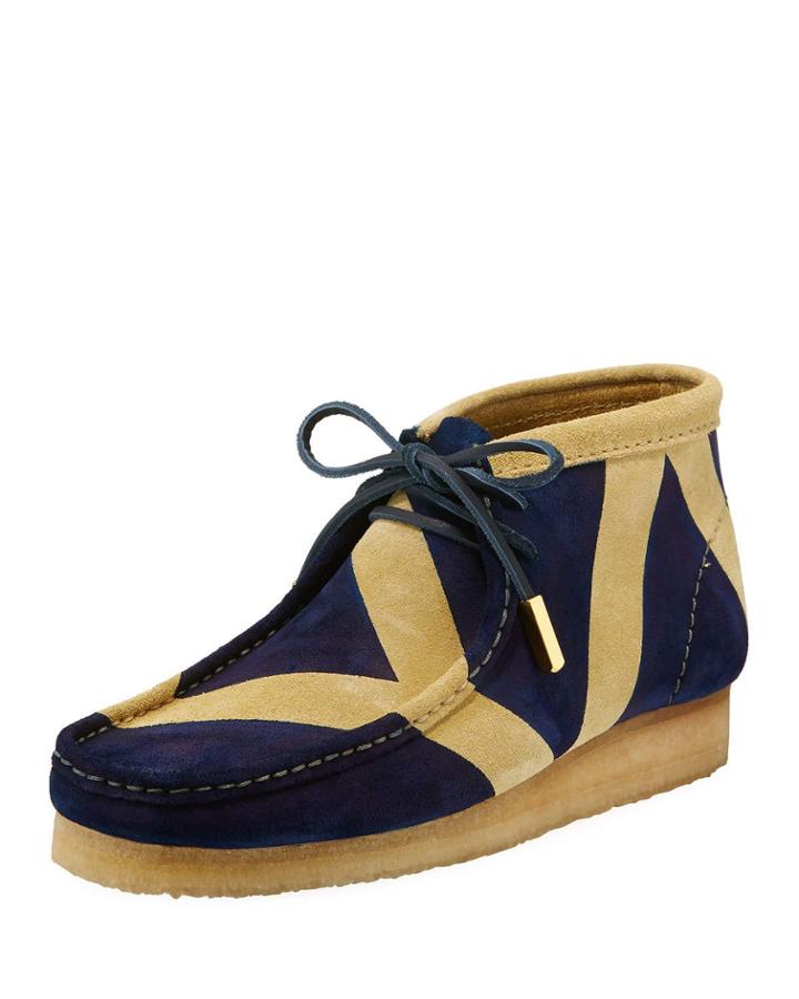 Men's Geometric Suede Wallabee/moc Chukka Boots