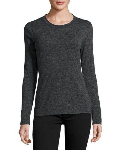 Long-sleeve Crewneck Top, Gray