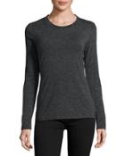 Long-sleeve Crewneck Top, Gray