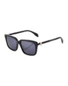 Square Acetate/metal Sunglasses With