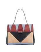 Geometric Medium Leather Top-handle Bag