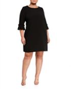 Plus Size 3/4-sleeve Scuba Crepe