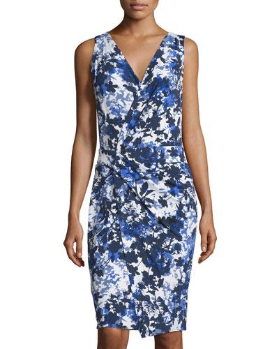 Nessa Sleeveless Printed Dress W/twist, Wild Bird