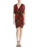 Kelda Floral Ruched Half-sleeve Dress