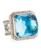 New World Rectangular Mother-of-pearl & Topaz Ring,