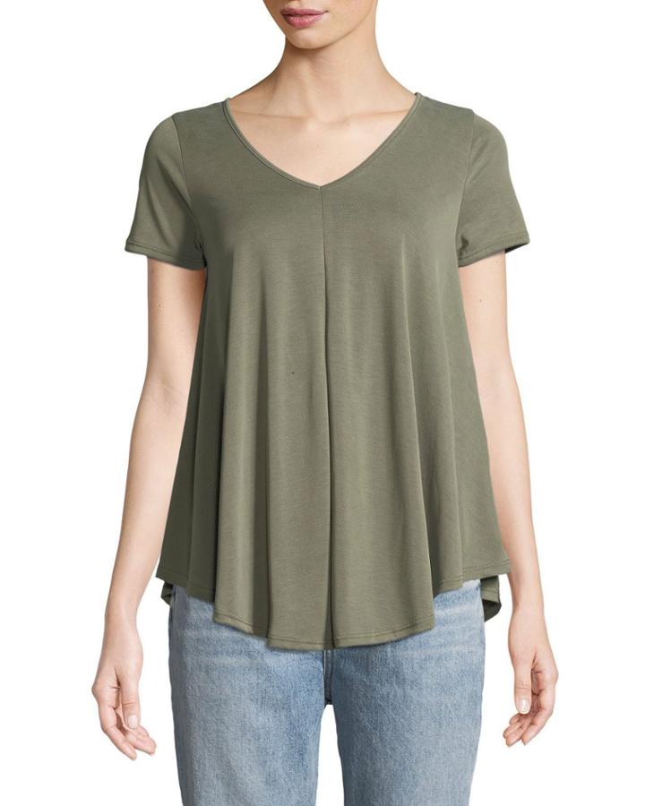 V-neck Draped Tee