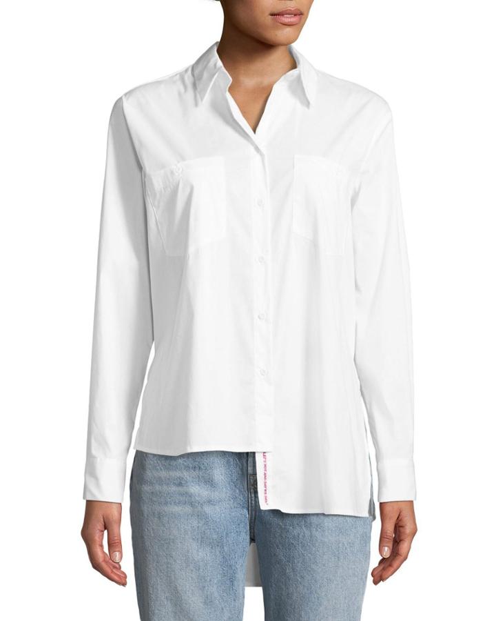 Asymmetric Button-front Blouse