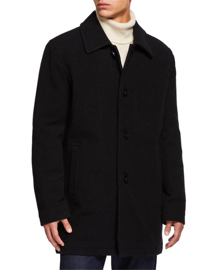 Long Wool-blend Car Coat, Beige