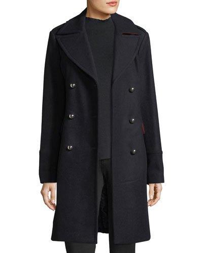 Long Wool Double-breasted Coat