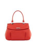 Madeleine Leather Top Handle Bag, Red