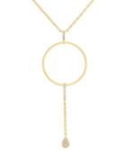 14k Open Circle Necklace With Diamonds