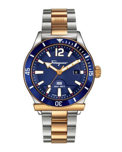 43mm 1898 Sport Men's Two-tone Bracelet Watch, Blue
