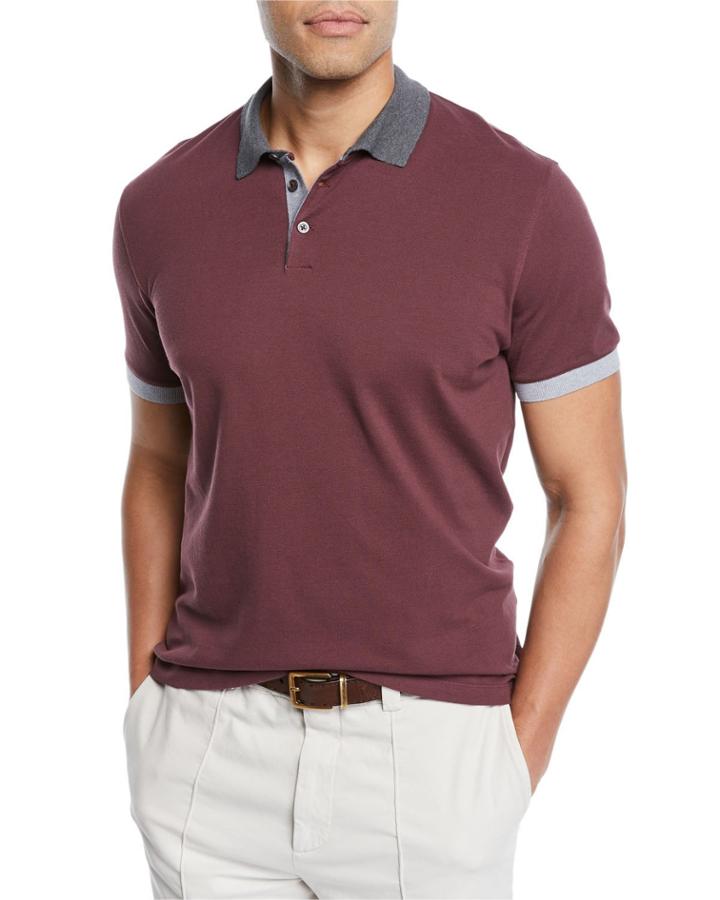 Men's Pique Polo Shirt With Contrast Trim