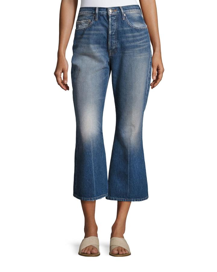 Rigid Release Le Crop Flare Denim Jeans, Blue