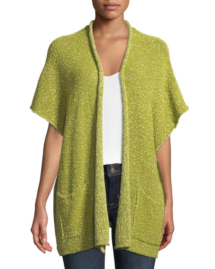 Rolled-front Lightweight Duster Tabard Cardigan