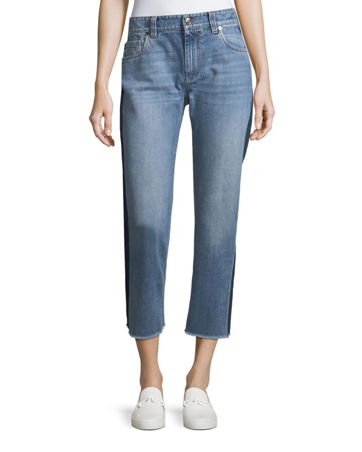 Cropped Light Wash Denim Jeans