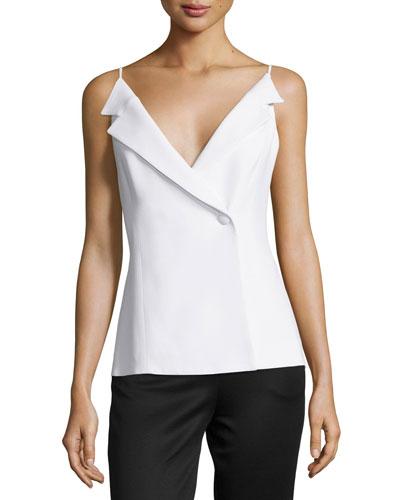 Tuxedo V-neck Cady Top