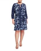 Plus Size 3/4-sleeve Print