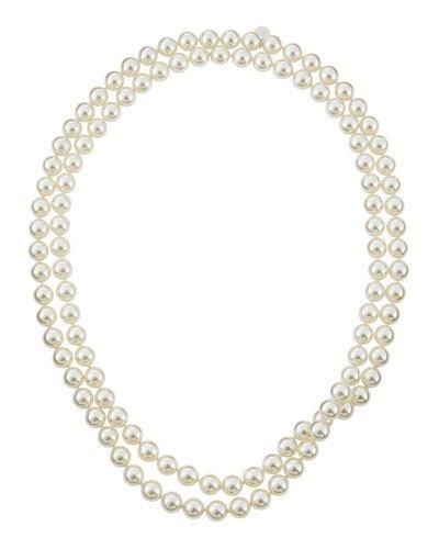 Single-row Endless Pearl Necklace, White