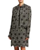 Floral Boucle Jacket With Zigzag Hem