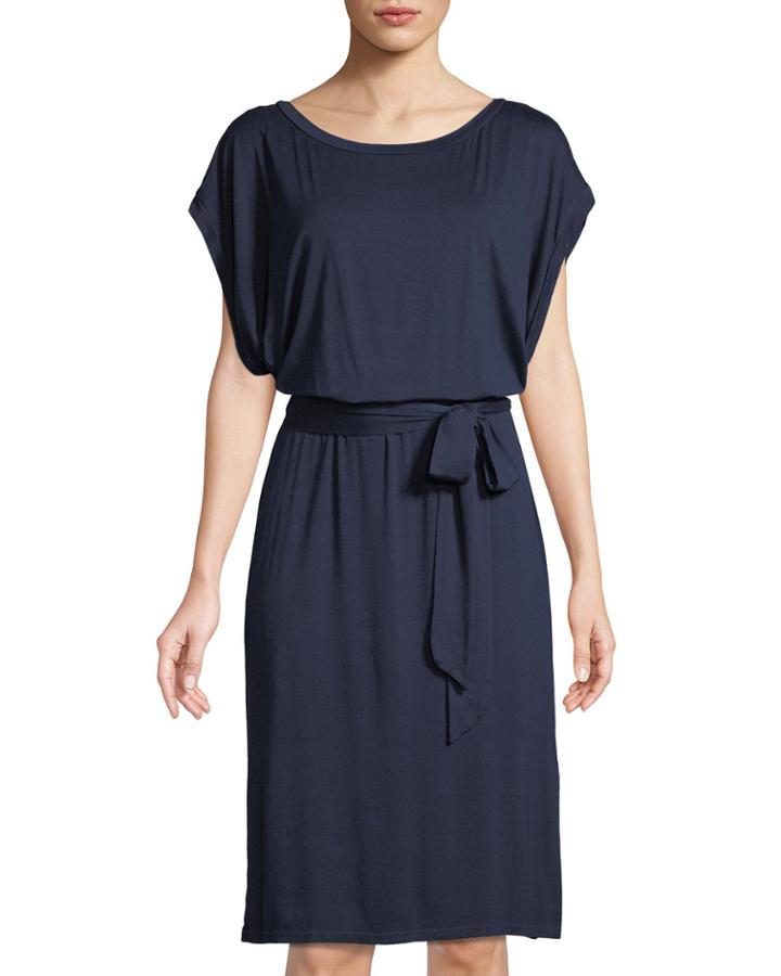 Dolman-sleeve Tie-waist Jersey Dress